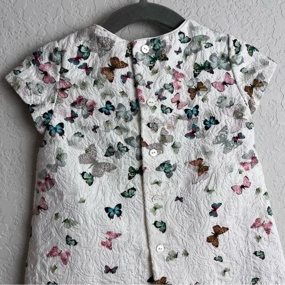 Zara Baby Girl Dress Mini Top Butterfly Print Pink Blue White Kids - Picture 7 of 9